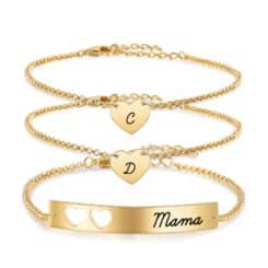 Mother Daughter Bracelet Set Of 2 Gold