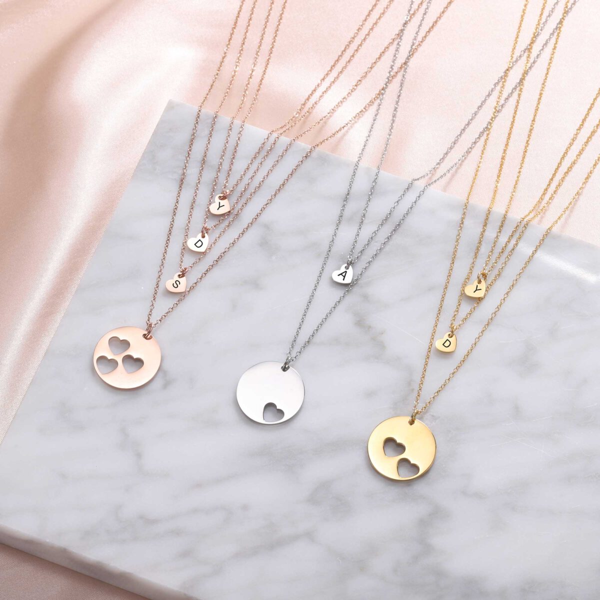 Mother Daughter Necklace Silver Gold Rose Gold