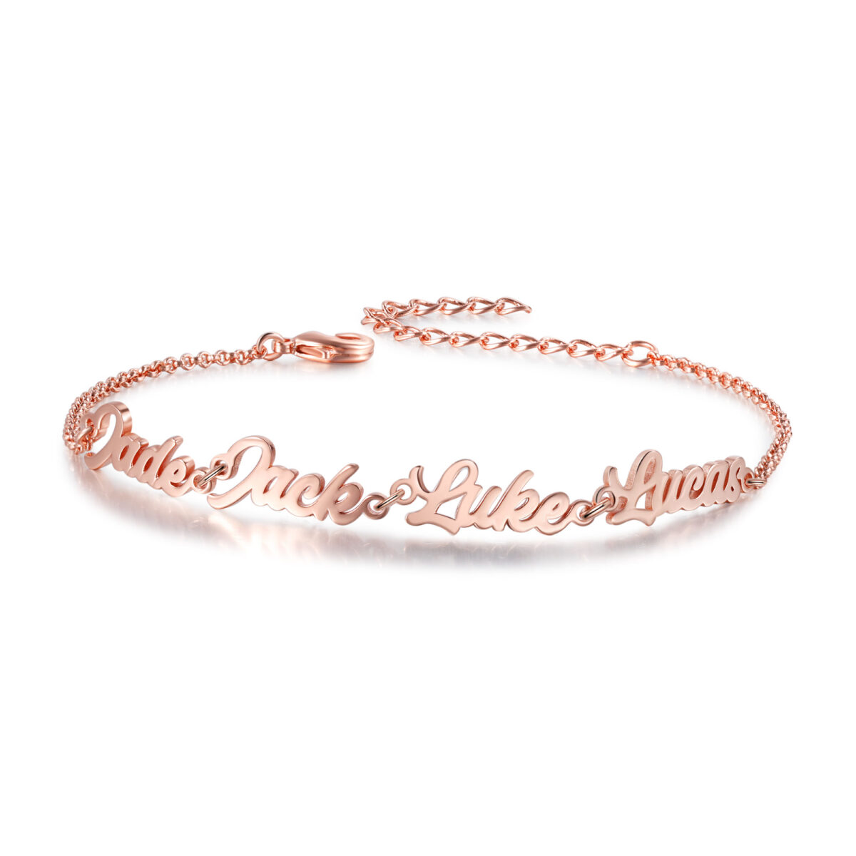 Multiple 4 Names Bracelet Personalized Rose Gold