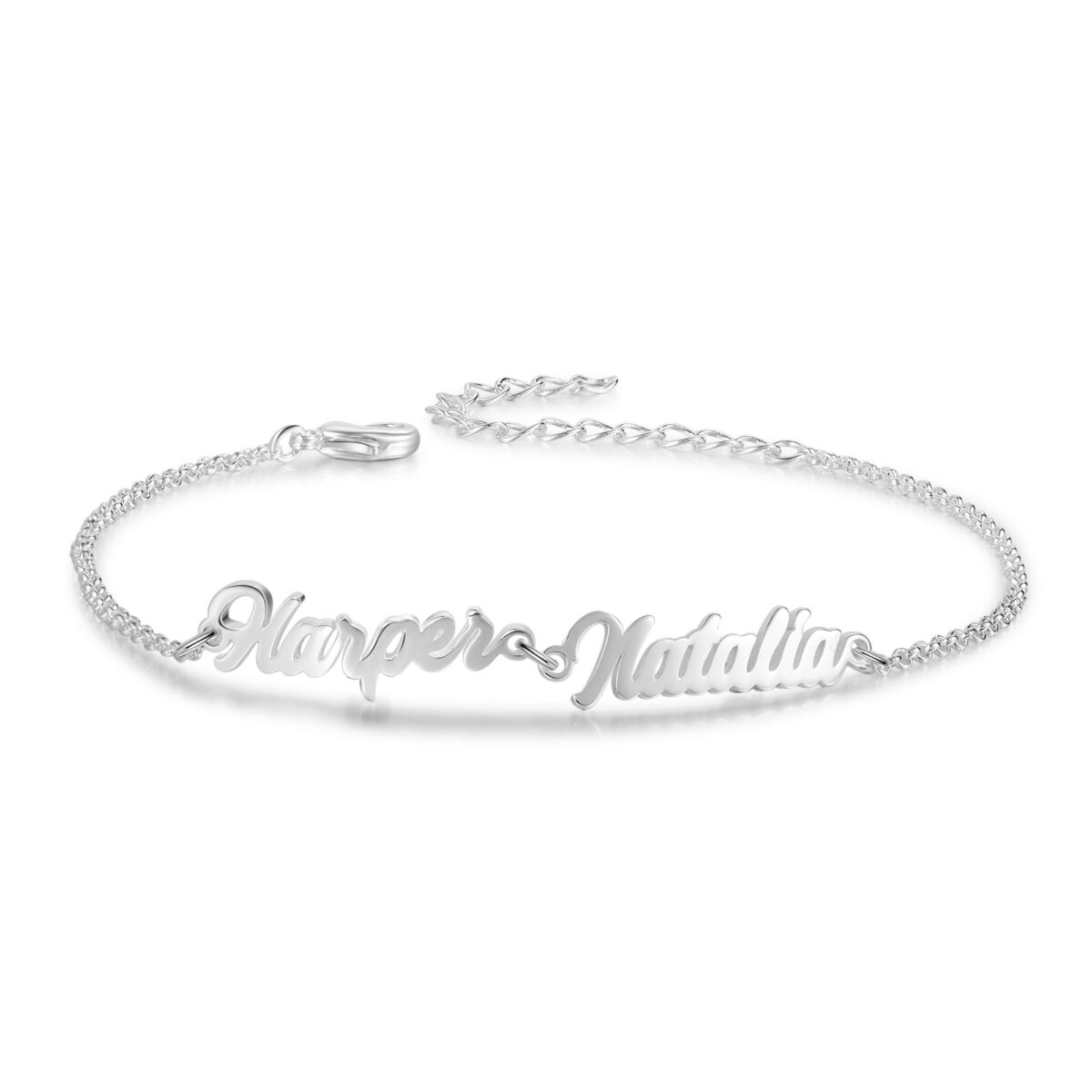 Multiple Name Bracelet Two Names Sterling Silver