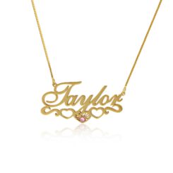 Name And Birthstone Necklace