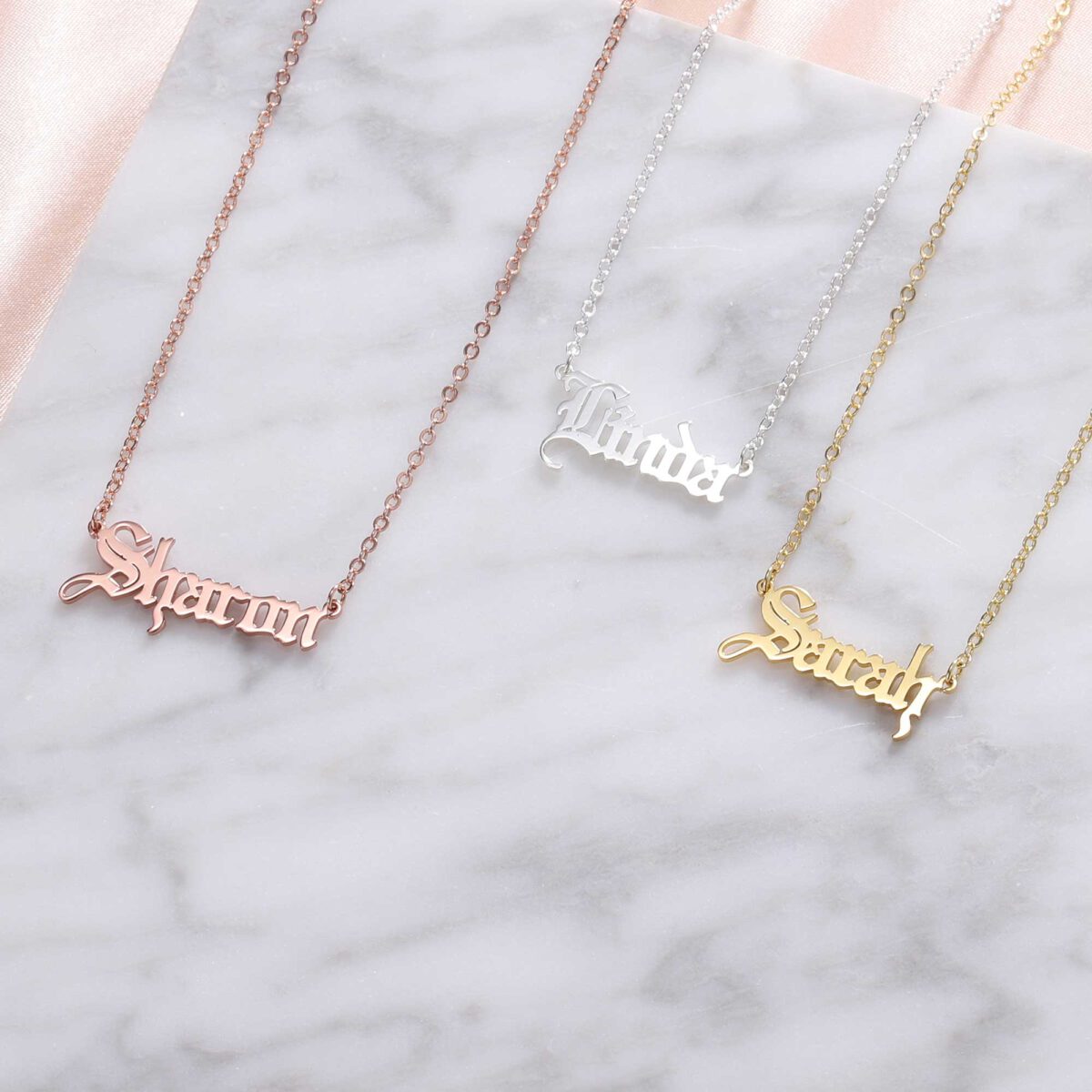 Name Necklace Gothic Font