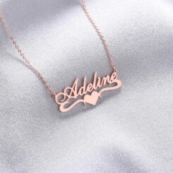 Name Necklace With Heart Underline