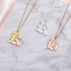 Old English Letter Necklace