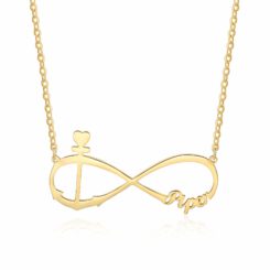 Personalized Anchor Necklace Infinity Gold