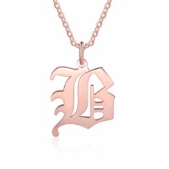 Personalized Any Letter Initial Necklace Rose Gold