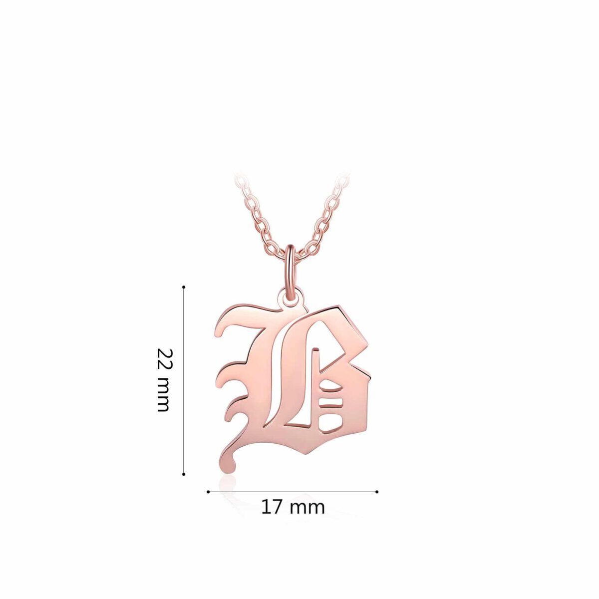 Personalized Any Letter Initial Necklace Rose Gold Size Materials