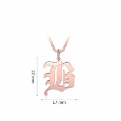 Personalized Any Letter Initial Necklace Rose Gold Size Materials