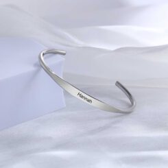 Personalized Cuff Bracelet Silver