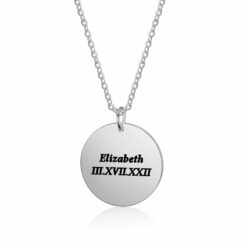 Personalized Disc Necklace Sterling Silver