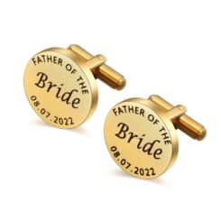 Personalized Father of the Bride Cufflinks Gold