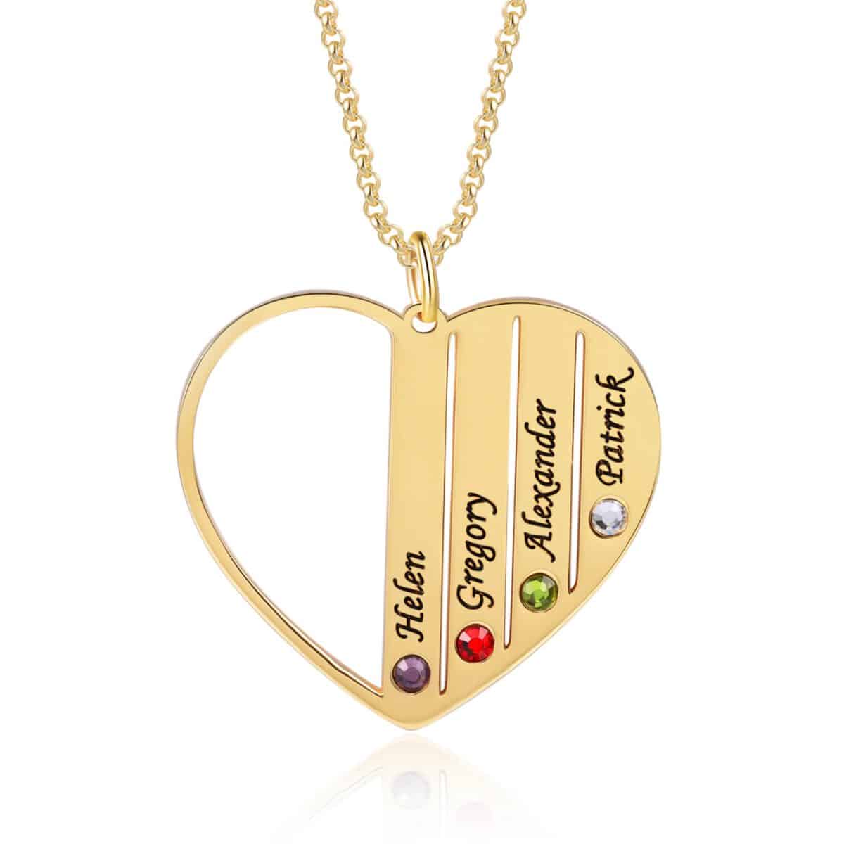 Personalized Gold Birthstone Necklace For Grandmother