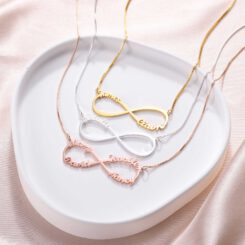 Personalized Infinity Jewelry Silver Gold Rose Gold