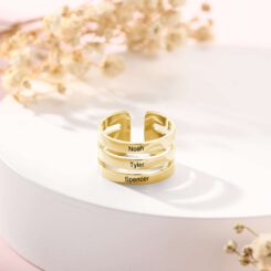 Personalized Ring For Mom Gold