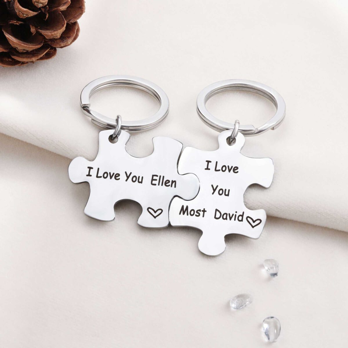 Puzzle Piece Keychain for Couples