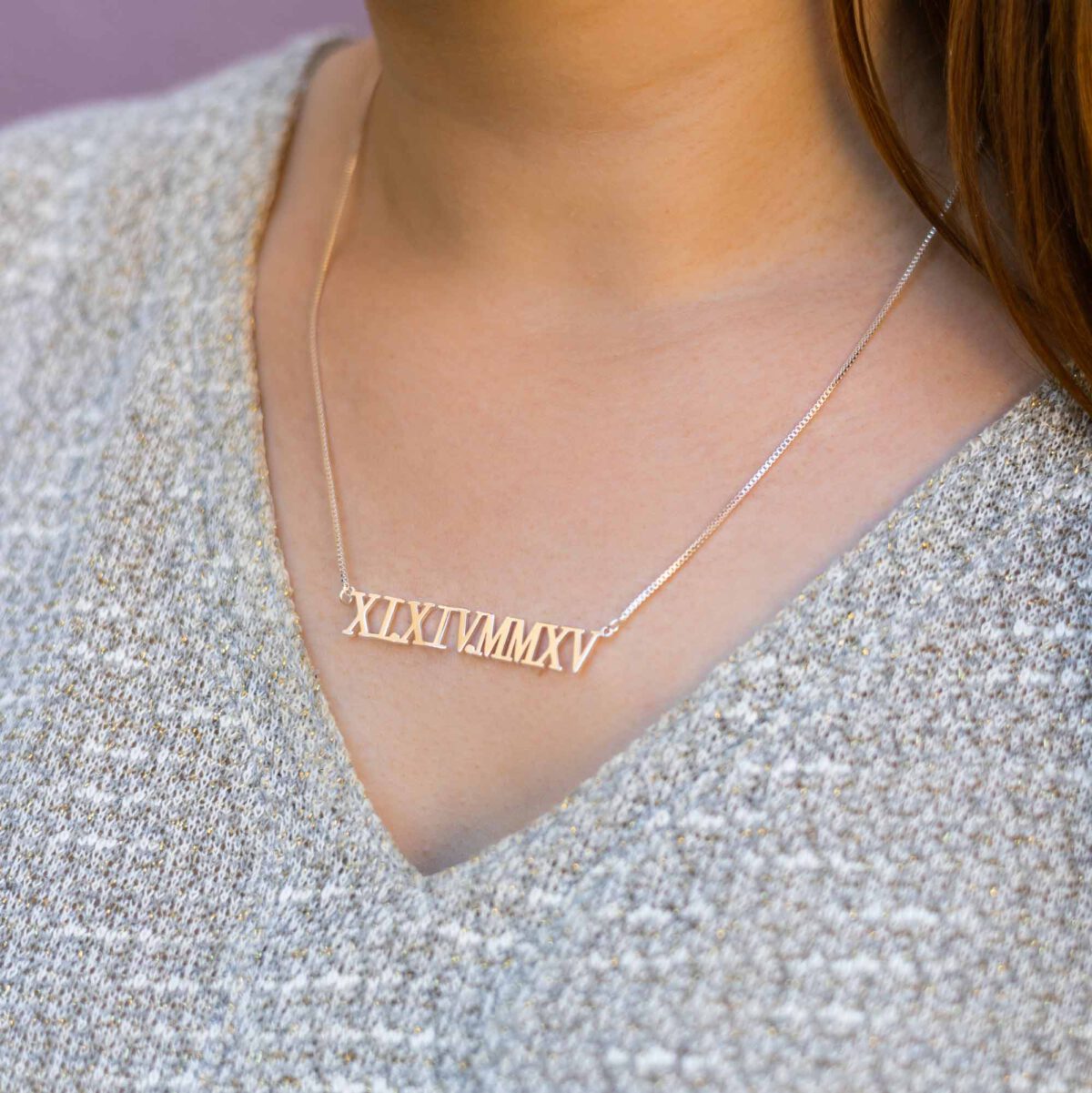 Roman Numeral Anniversary Birthday Date Custom Necklace