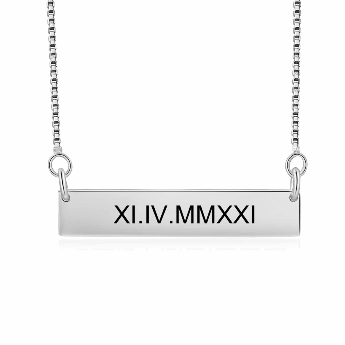 Roman Numeral Bar Necklace