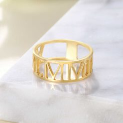 Roman Numeral Ring In Gold