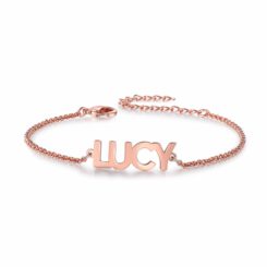 Rose Gold Ankle Bracelet With Name