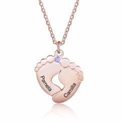 Rose Gold Baby Footprint Necklace