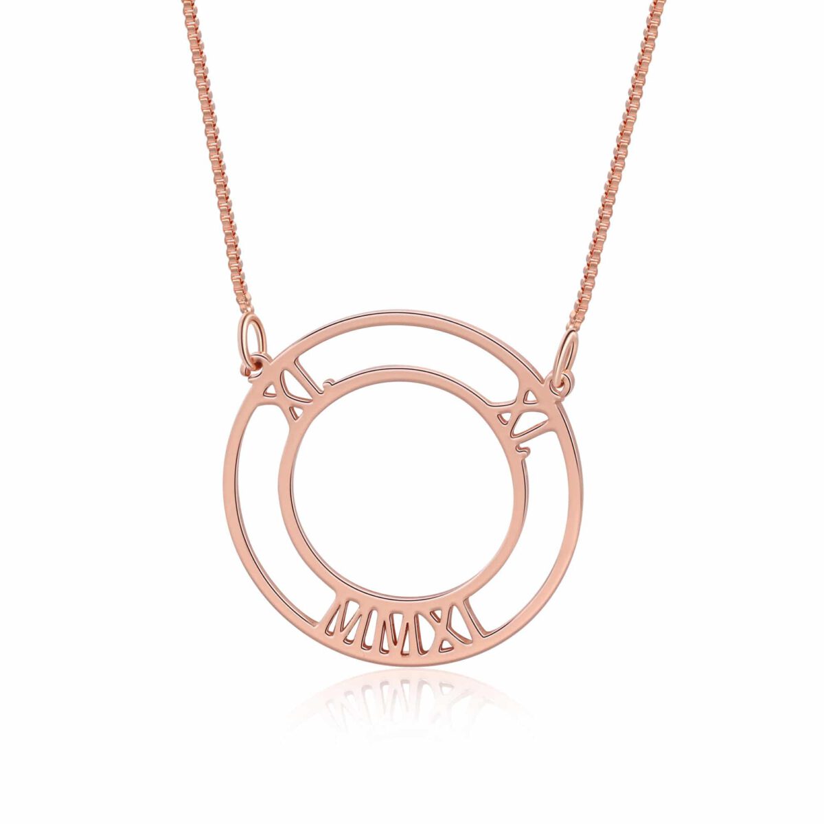 Rose Gold Circle Name Necklace