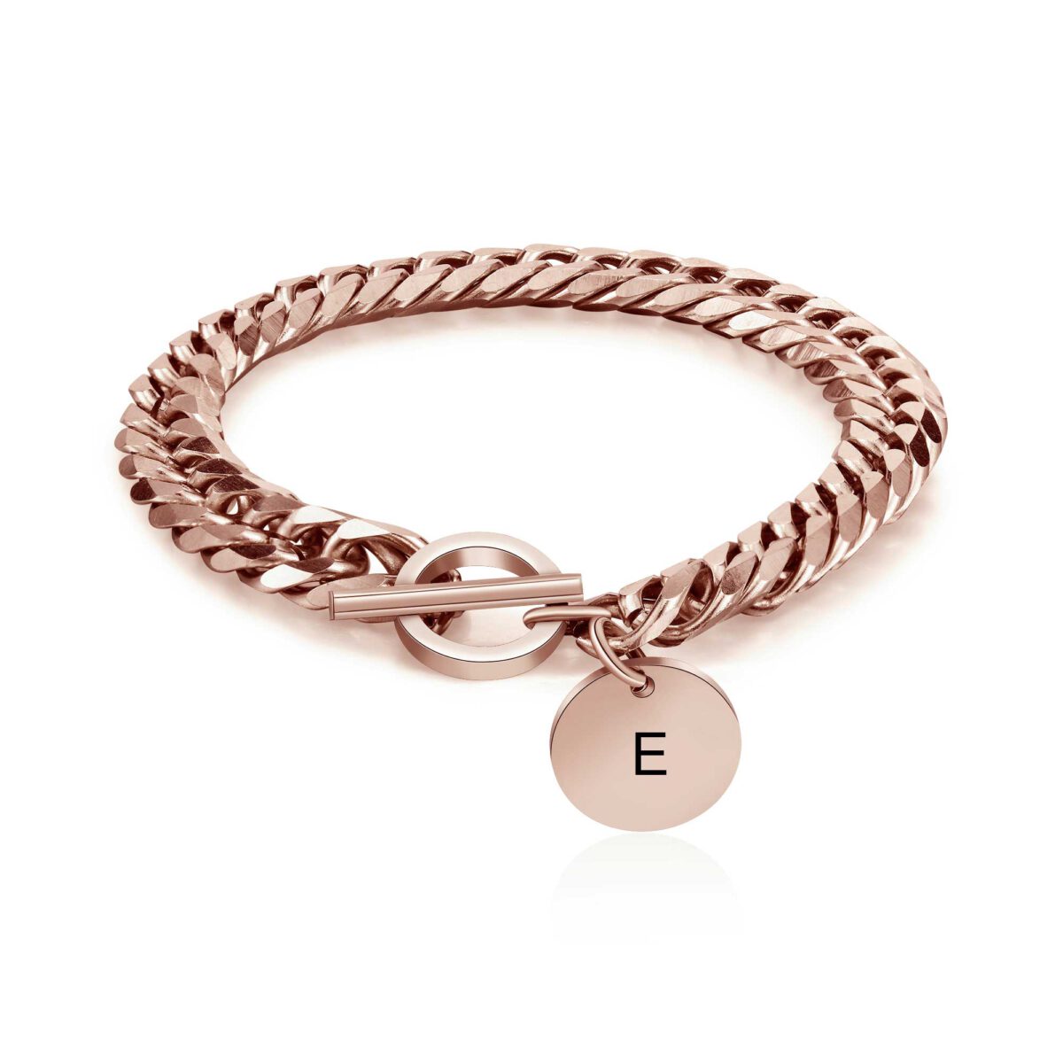 Rose Gold Cuban Chain Wrist Chain Initial