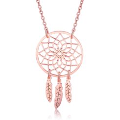 Rose Gold Dream Catcher Pendant