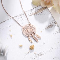 Rose Gold Dreamcatcher Necklace For Women