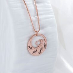 Rose Gold Engraved Mom Necklace