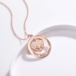 Rose Gold Family Tree Necklace