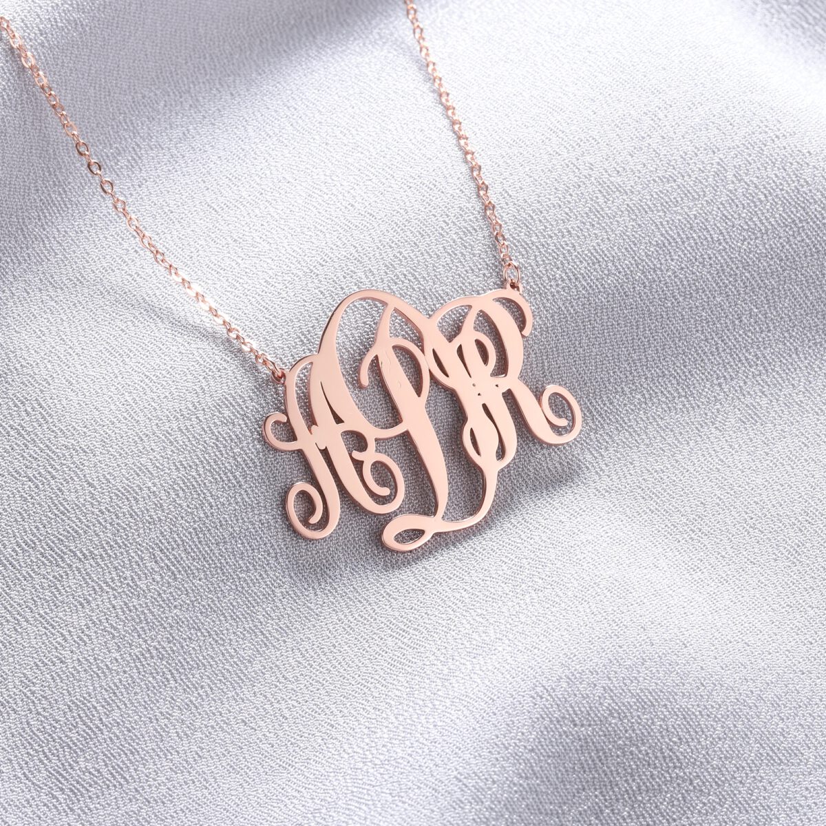 Rose Gold Monogram Necklace