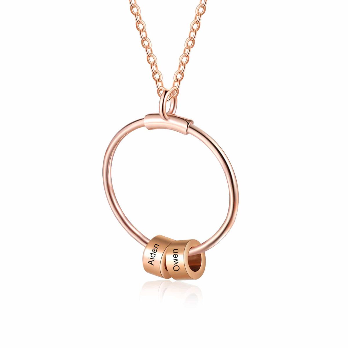 Rose Gold Mother Necklace With Kids Names