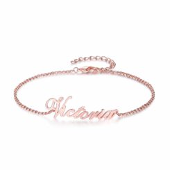 Rose Gold Name Anklet