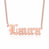 Rose Gold Old English Font Necklace