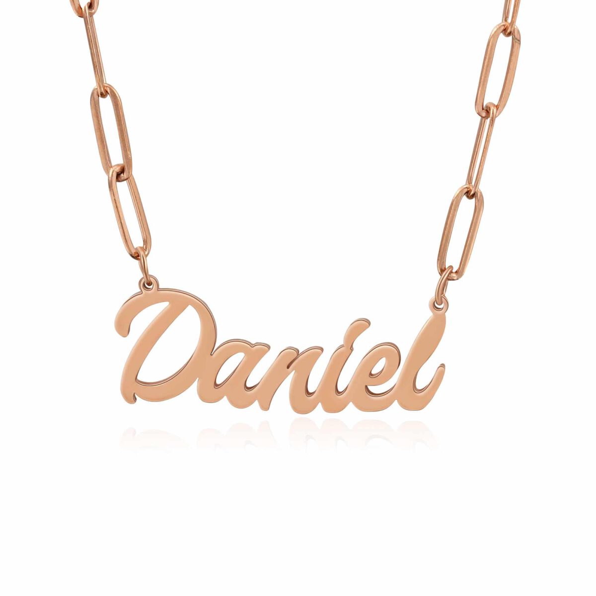 Rose Gold Paperclip Chain Necklace