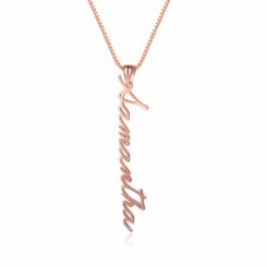 Rose Gold Vertical Name Necklace