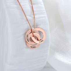 Russian Ring Necklace Rose Gold 3 Rings