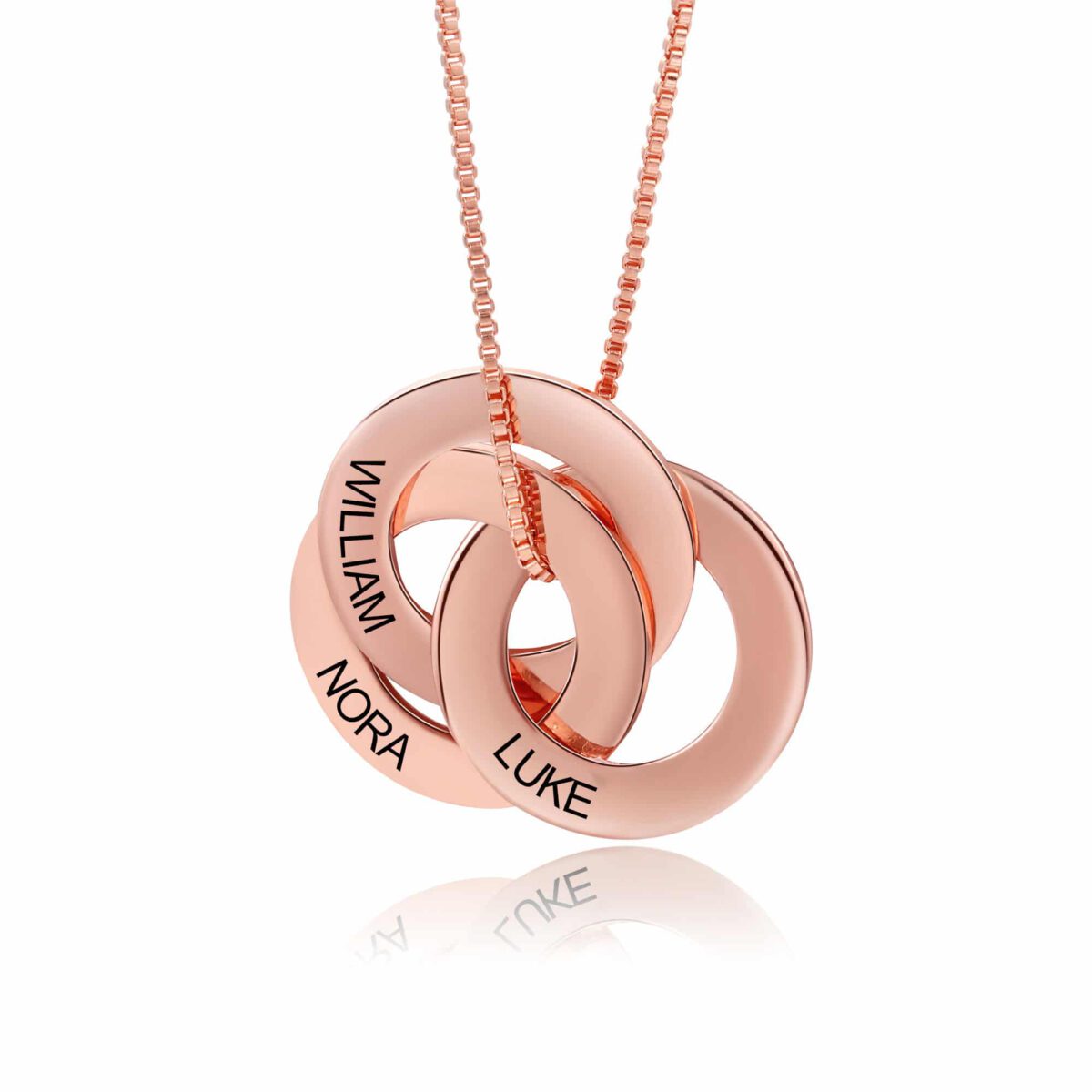 Russian Ring Necklace Rose Gold 4 Rings