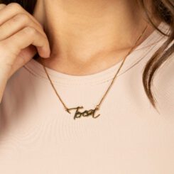 Script Name Necklace Gold