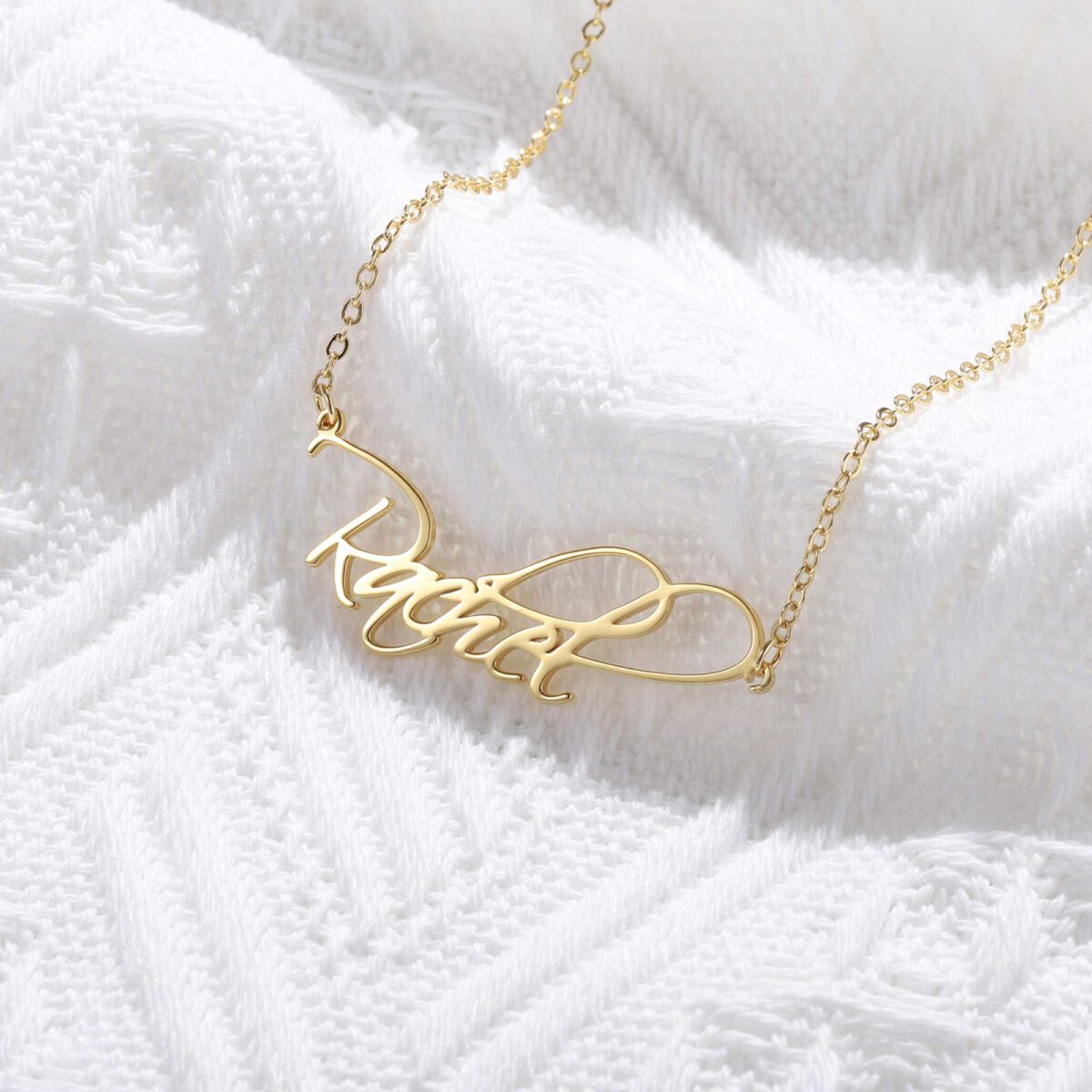 Script Name Necklace Gold