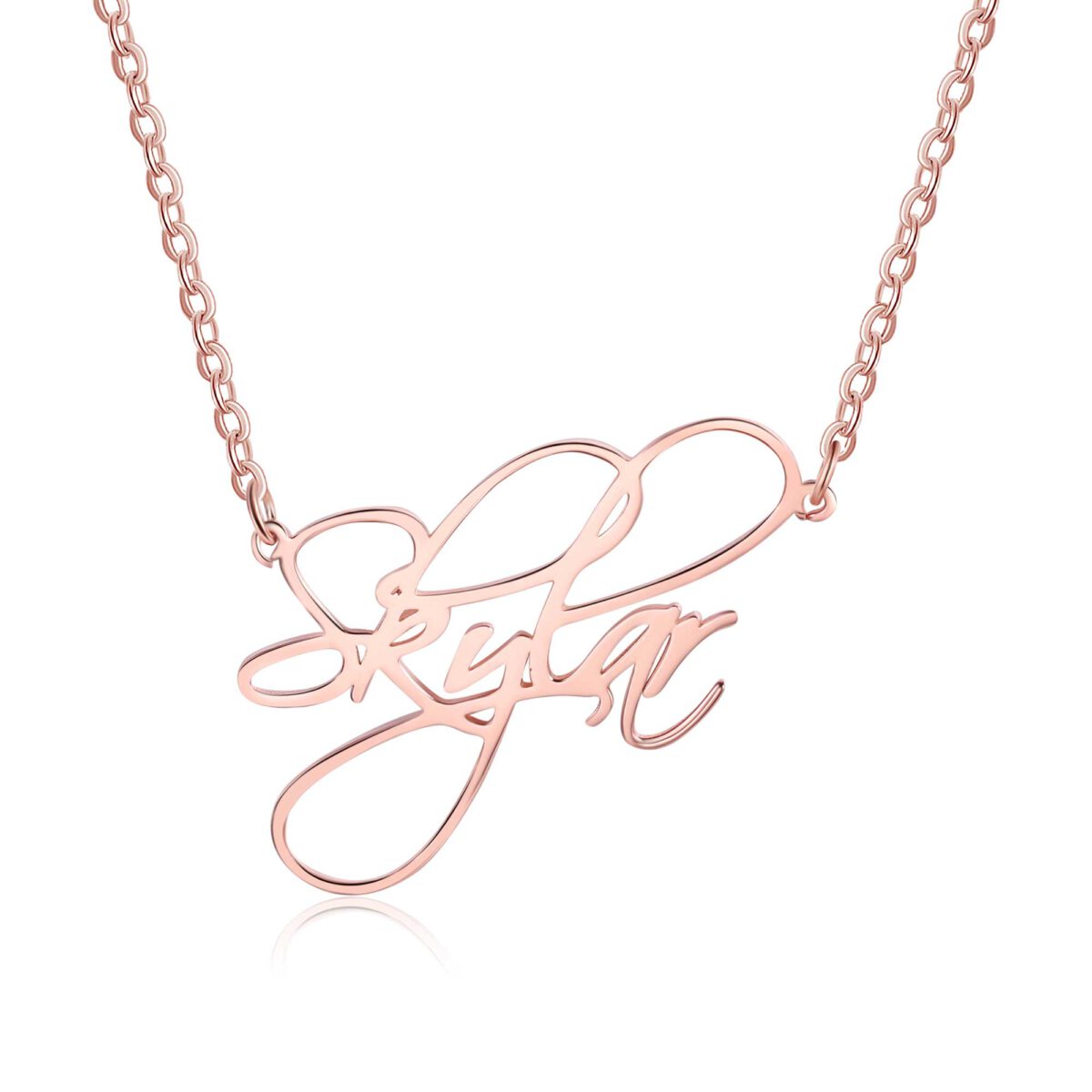 Script Name Necklace Rose Gold