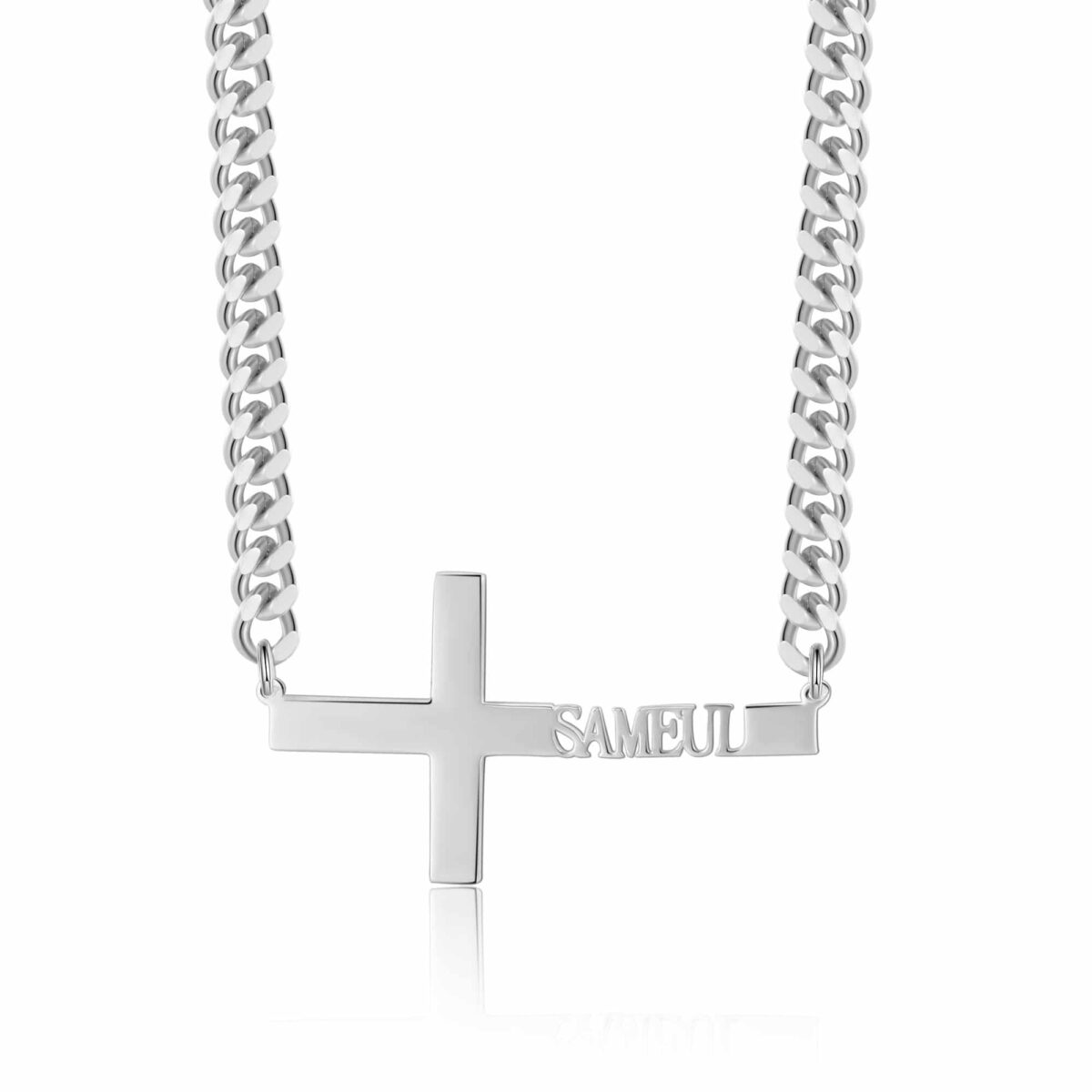 Sideways Cross Necklace for Men