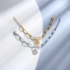 Silver and Gold Paperclip Bracelet