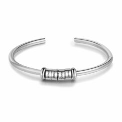 Silver Bangle Bracelet With Engraved Kids Names