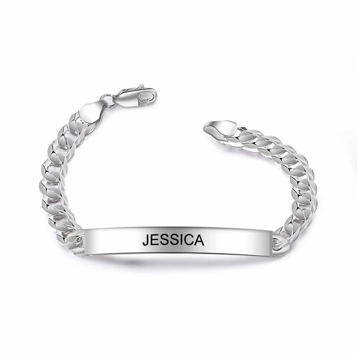 Silver Id Bracelet Size Materials