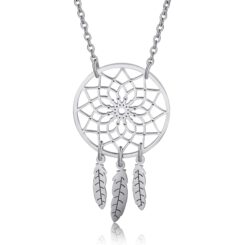 Silver Dream Catcher Necklace