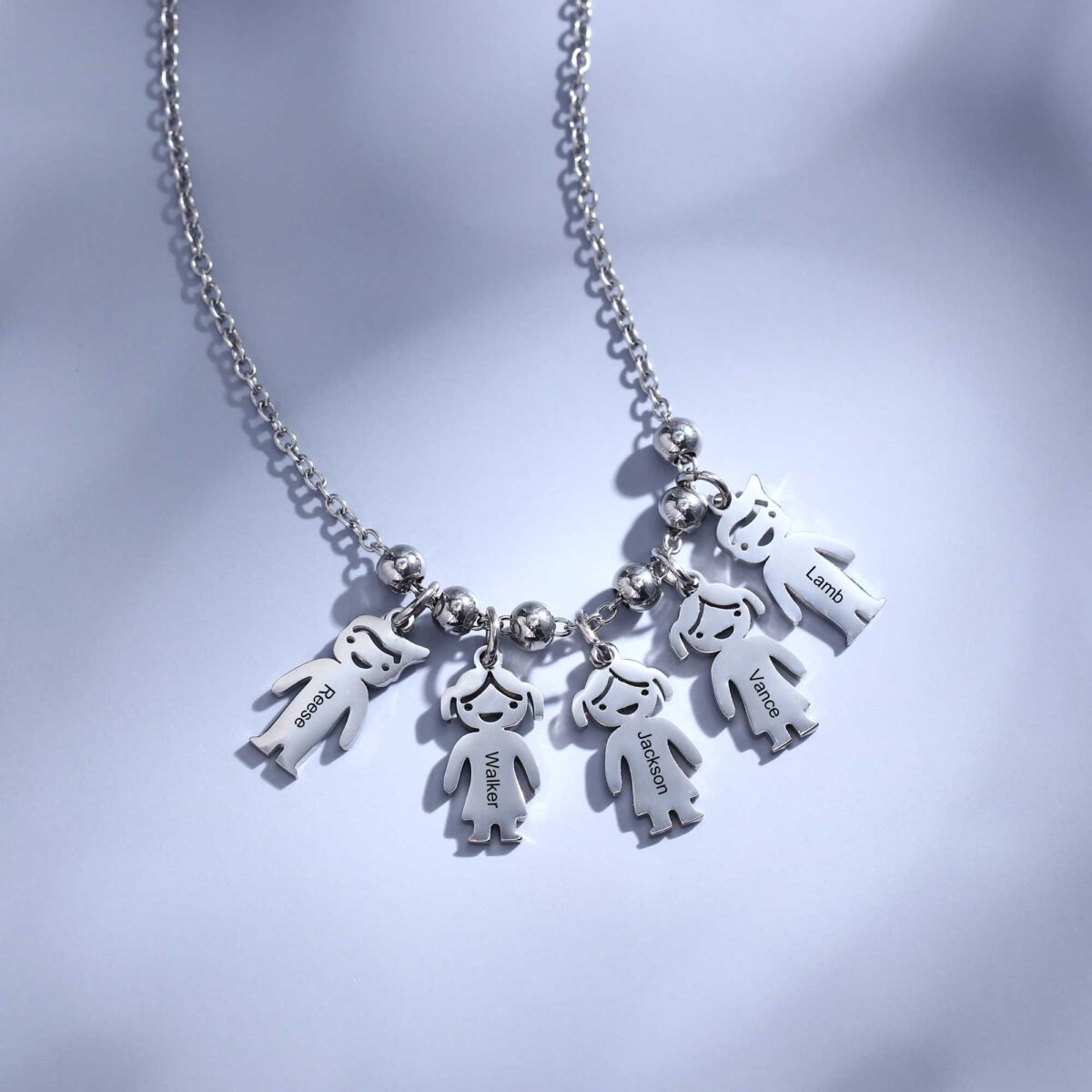 Silver Engrave Mother Necklace