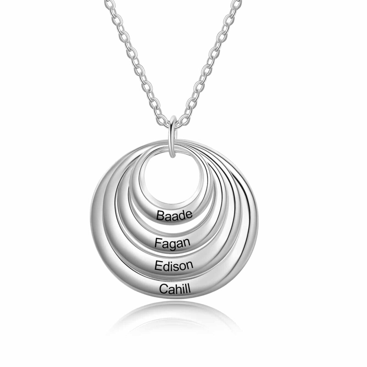 Silver Grandma Necklace With Grandkids Names