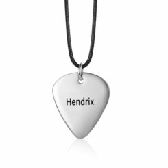 Guitar Pick Necklace Silver