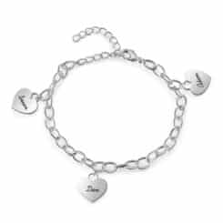 Silver Heart Charm Bracelet